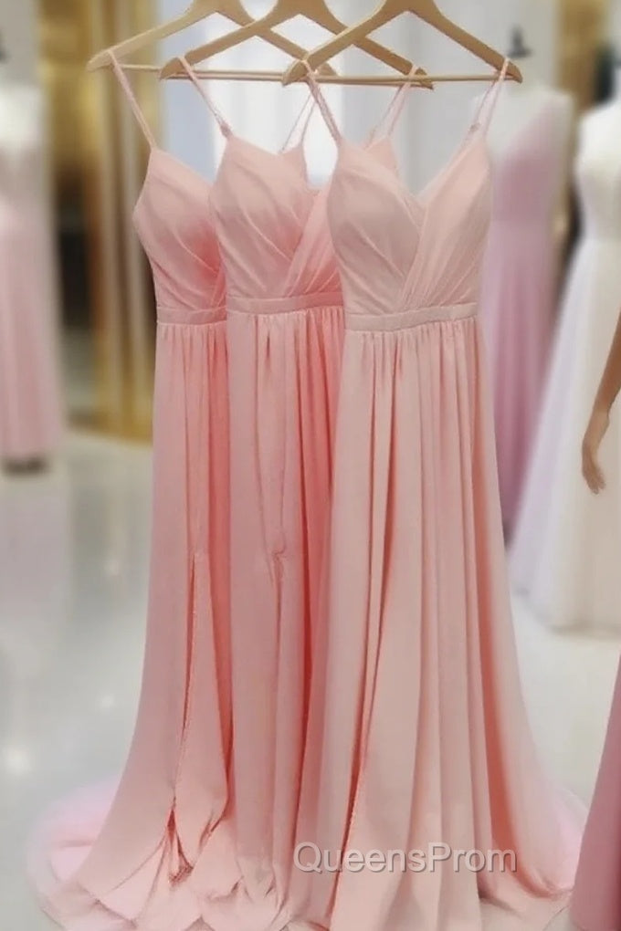 V Neck Chiffon Long Evening Prom Dress Long Bridesmaid Formal Evening Dress Main image