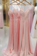 V Neck Chiffon Long Evening Prom Dress Long Bridesmaid Formal Evening Dress