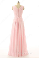 V-Neck Chiffon With Flower(S) Bridesmaid Dress