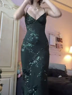 V Neck Green Classy Prom Dress Classy Evening Gowns With Sequin Appliques