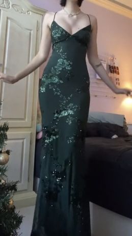 V Neck Green Classy Prom Dress Classy Evening Gowns With Sequin Appliques