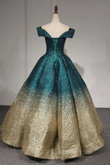 V-Neck Off The Shoulder Sequins Ball Gowns Quinceanera Dress