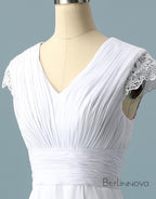 V Neck Ombre Classy Prom Dress, A Line Wedding Party Gown