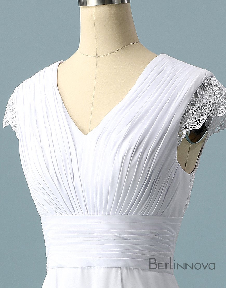 V Neck Ombre Classy Prom Dress, A Line Wedding Party Gown