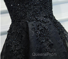 V Neck Short Black Lace Evening Prom Dress, Black Lace Homecoming Dress, Short Black Formal Evening Dress