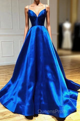 V-Neck Spaghetti Straps Criss-Cross Back Evening Prom Dress Evening Dress