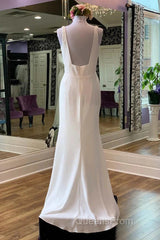 V-Neck Square Back Long Bridal Gown