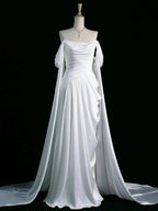 Vintage A Line Off The Shoulder Satin Classy Prom Dress Long Classy Evening Gown Classy Party Dress