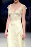 Vintage A Line Small Flying Sleeves Lace Satin Long Classy Evening Dress Party Dress