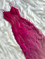Vintage A Line Spaghetti Strap Exquisite Beaded Ombre Chiffon Classy Prom Dress Wedding Guest Dress