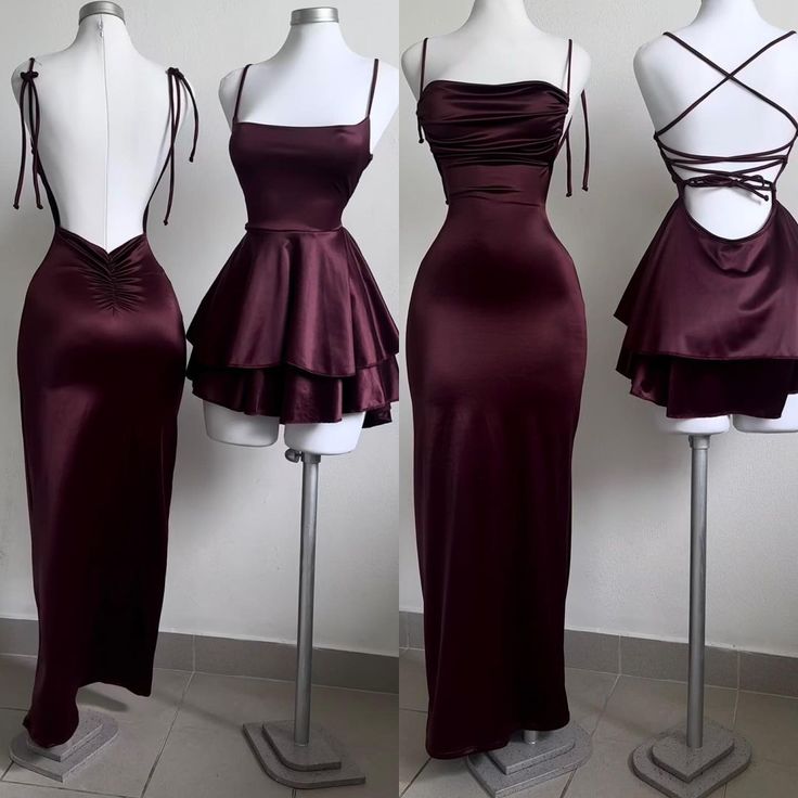 Vintage A Line Straps Burgundy Birthday Outfits Homecoming Dress Main image