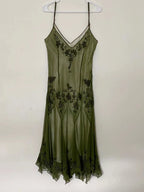 Vintage A Line Straps Green Classy Prom Dress 22Th Birthday Outfit