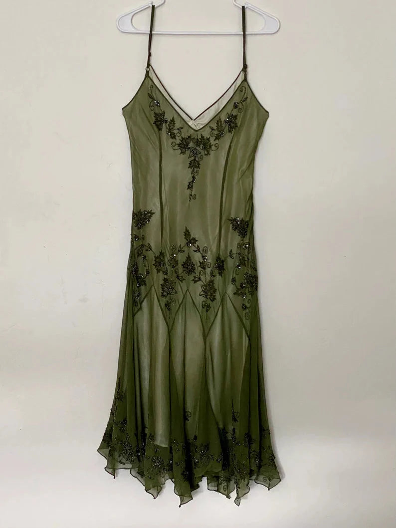 Vintage A Line Straps Green Classy Prom Dress 22Th Birthday Outfit