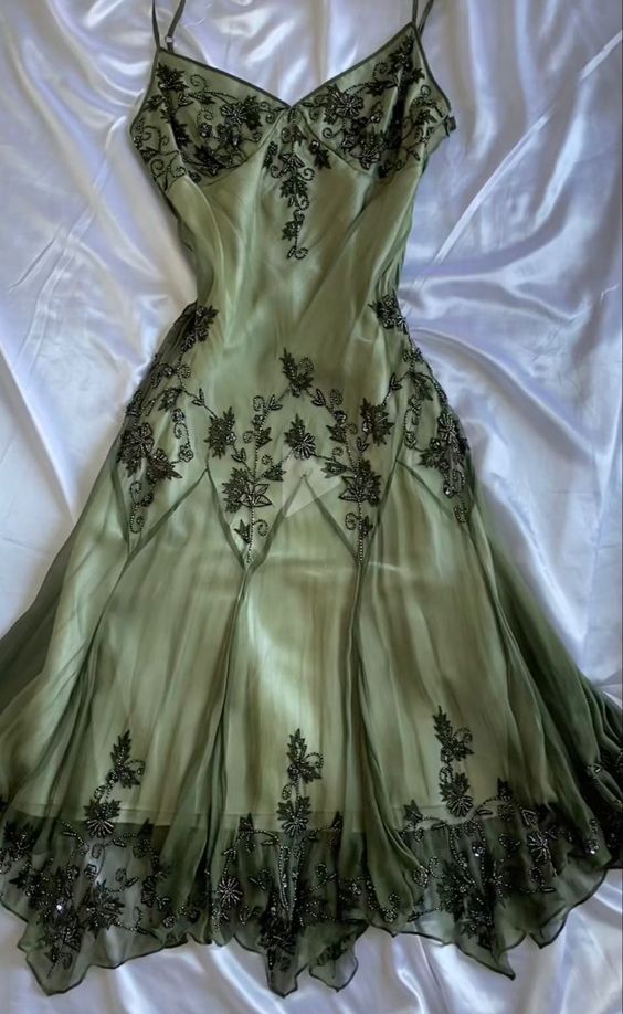 Vintage A Line Straps Green Classy Prom Dress 22Th Birthday Outfit Main image