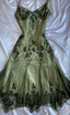 Vintage A Line Straps Green Classy Prom Dress 22Th Birthday Outfit