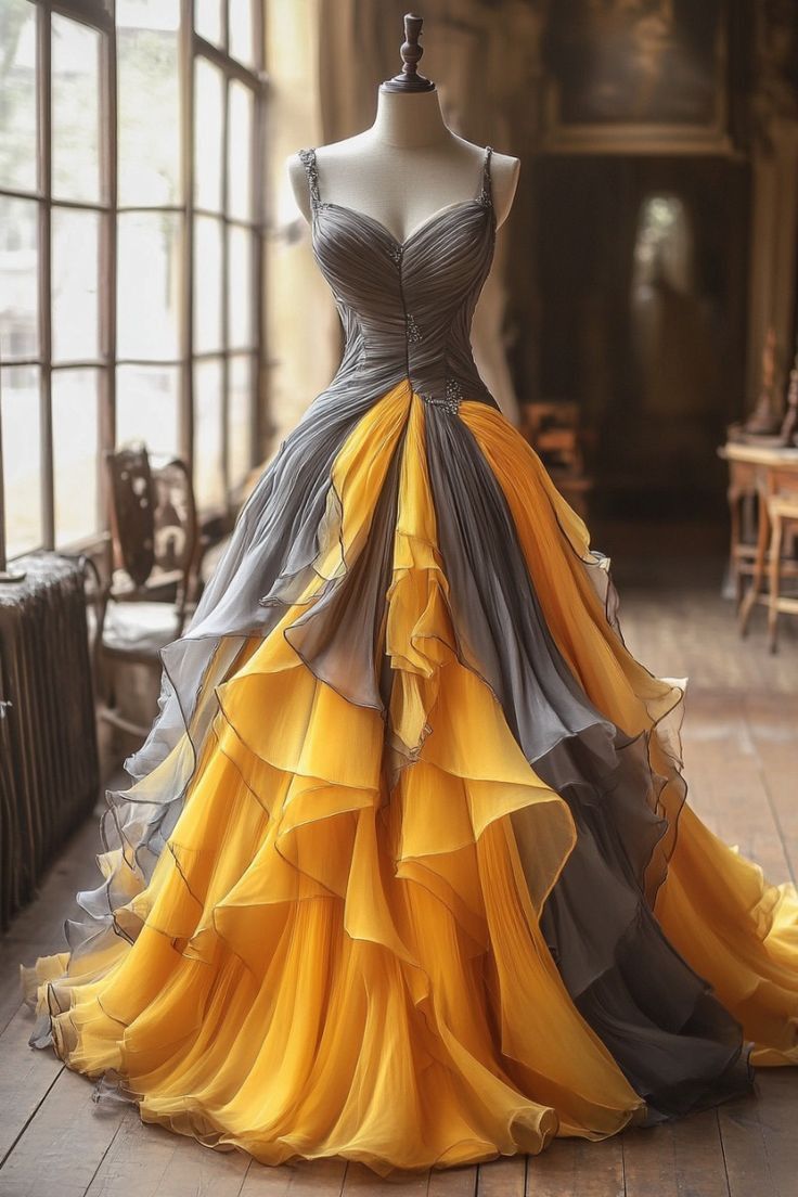 Vintage A-Line Tulle V-Neck Long Classy Prom Dress, Spaghetti Straps Classy Evening Gown Main image