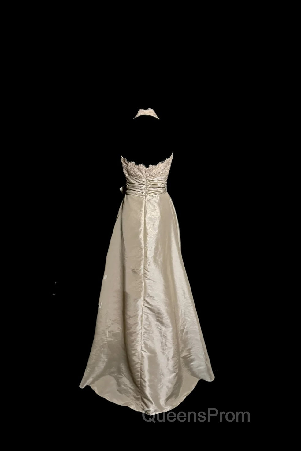 Vintage A Line V Neckline Champagne Lace Evening Prom Gown Fairy Evening Prom Dress Secondary image