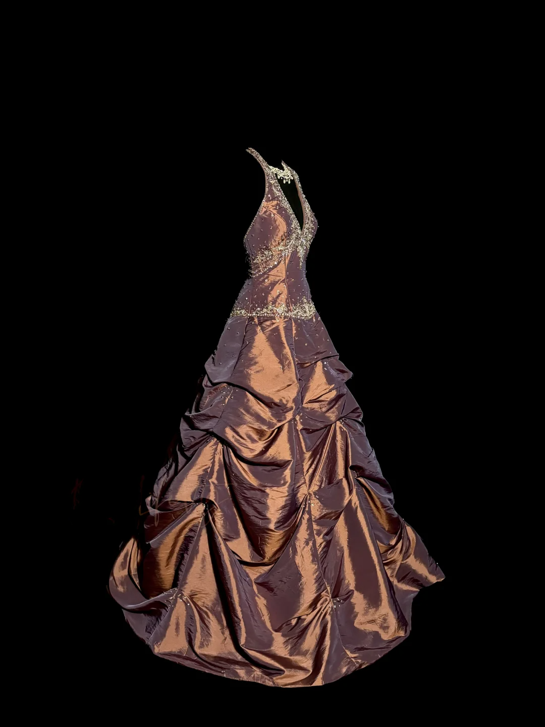 Vintage Ball Gown Halter Brown Sleeveless Long Classy Prom Gown Fairy Classy Prom Dress Secondary image