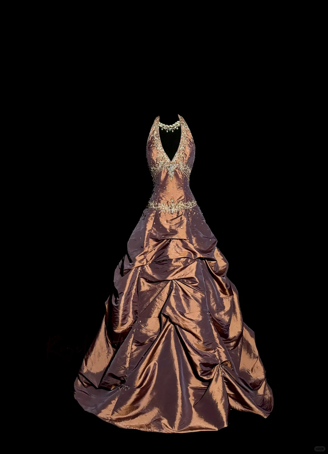 Vintage Ball Gown Halter Brown Sleeveless Long Classy Prom Gown Fairy Classy Prom Dress Main image