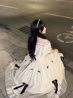 Vintage Ball Gown Off The Shoulder White Chiffon Summer 18Th Birthday Dress Lolita Dress Birthday Outfits