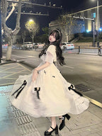 Vintage Ball Gown Off The Shoulder White Chiffon Summer 18Th Birthday Dress Lolita Dress Birthday Outfits