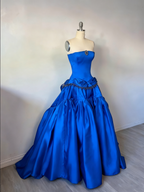 Vintage Ball Gown Strapless Burgundy Sleeveless Satin 90S Classy Classy Prom Dress Inspiration Party Dress Princess Graduation Dress