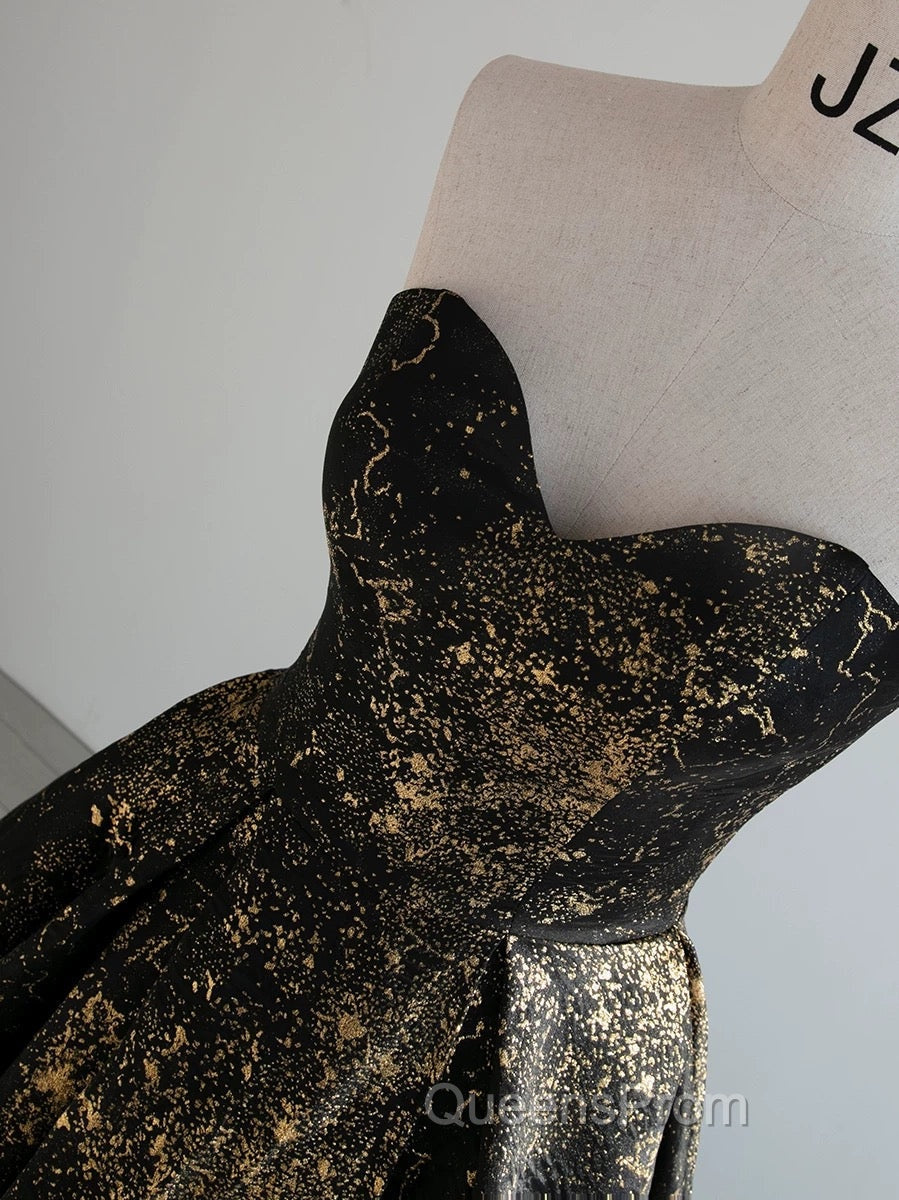 Vintage Ball Gown Sweetheart Sleeveless Long Evening Prom Gown Fairy Black Evening Prom Dress