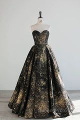 Vintage Ball Gown Sweetheart Sleeveless Long Evening Prom Gown Fairy Black Evening Prom Dress