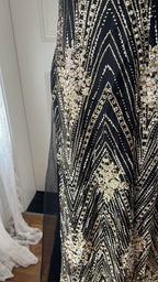 Vintage Black And Gold Mermaid Strappy Sequin Embroidered Long Classy Prom Dress