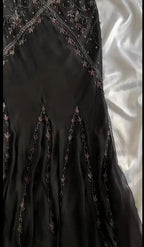 Vintage Black Beaded Halter Neck Mermaid Chiffon Prom Dress For Party Enchanted Backless Sleeveless Evening Gown