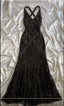 Vintage Black Beaded Halter Neck Mermaid Chiffon Prom Dress For Party Enchanted Backless Sleeveless Evening Gown