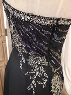 Vintage Black Mermaid Halter Neck Beaded Chiffon Long Classy Prom Dress