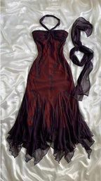 Vintage Blue Chiffon Long Classy Prom Dress Elegant Beaded Party Dress