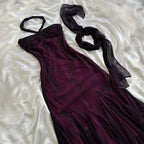 Vintage Blue Chiffon Long Classy Prom Dress Elegant Beaded Party Dress