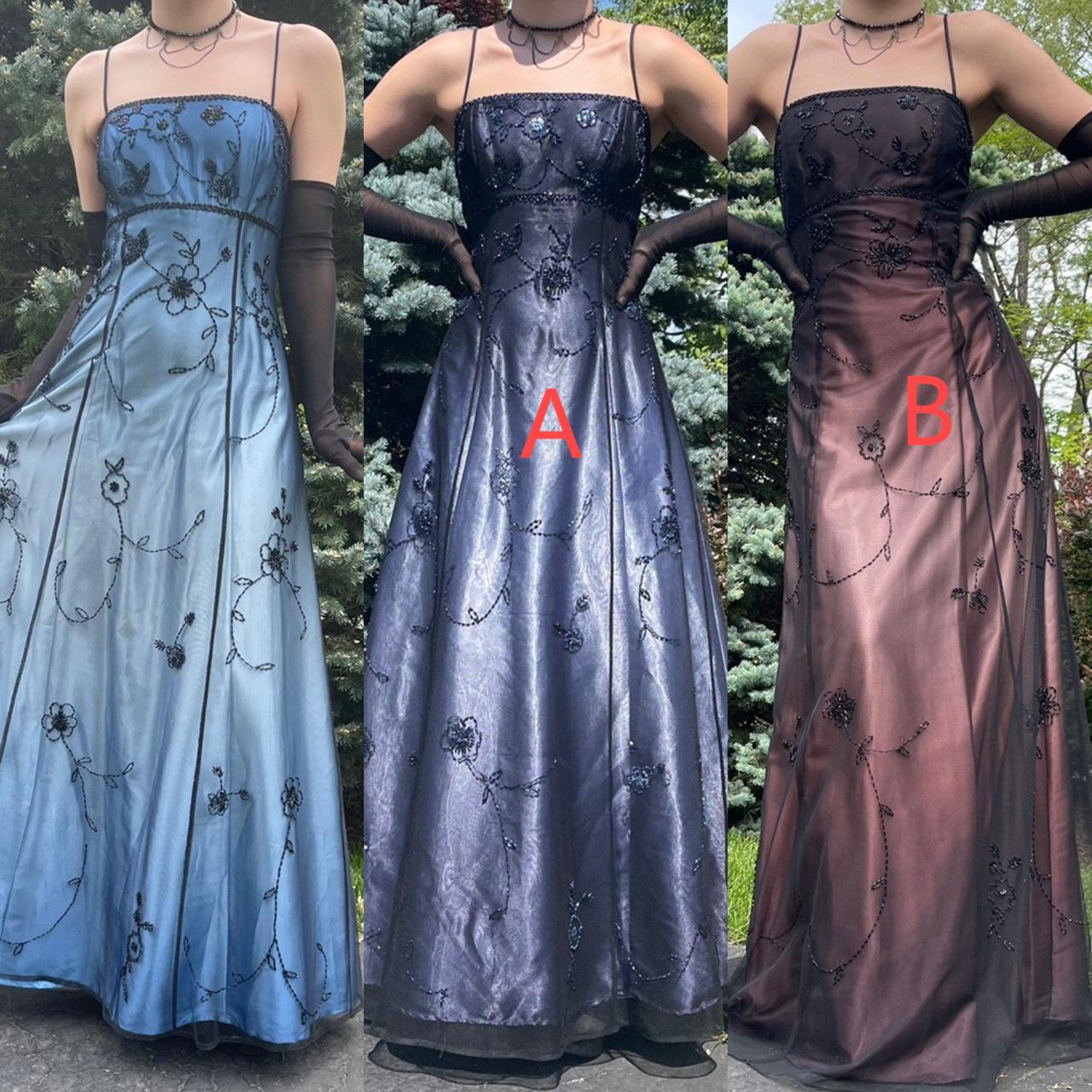 Vintage Blue Gradient Empire Classy Prom Dress Backless Romantic Beaded Classy Evening Dress Guest Dress