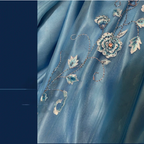 Vintage Blue Satin Beaded Embroidery V-Neck Mermaid Prom Dress