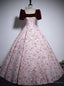 Vintage Burgundy Short Sleeve Quinceanera Dress