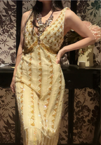 Vintage Champagne Gold Mermaid V-Neck Sequined Classy Prom Dress