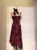 Vintage Chic Halter Neck Beaded Chiffon Classy Prom Dress