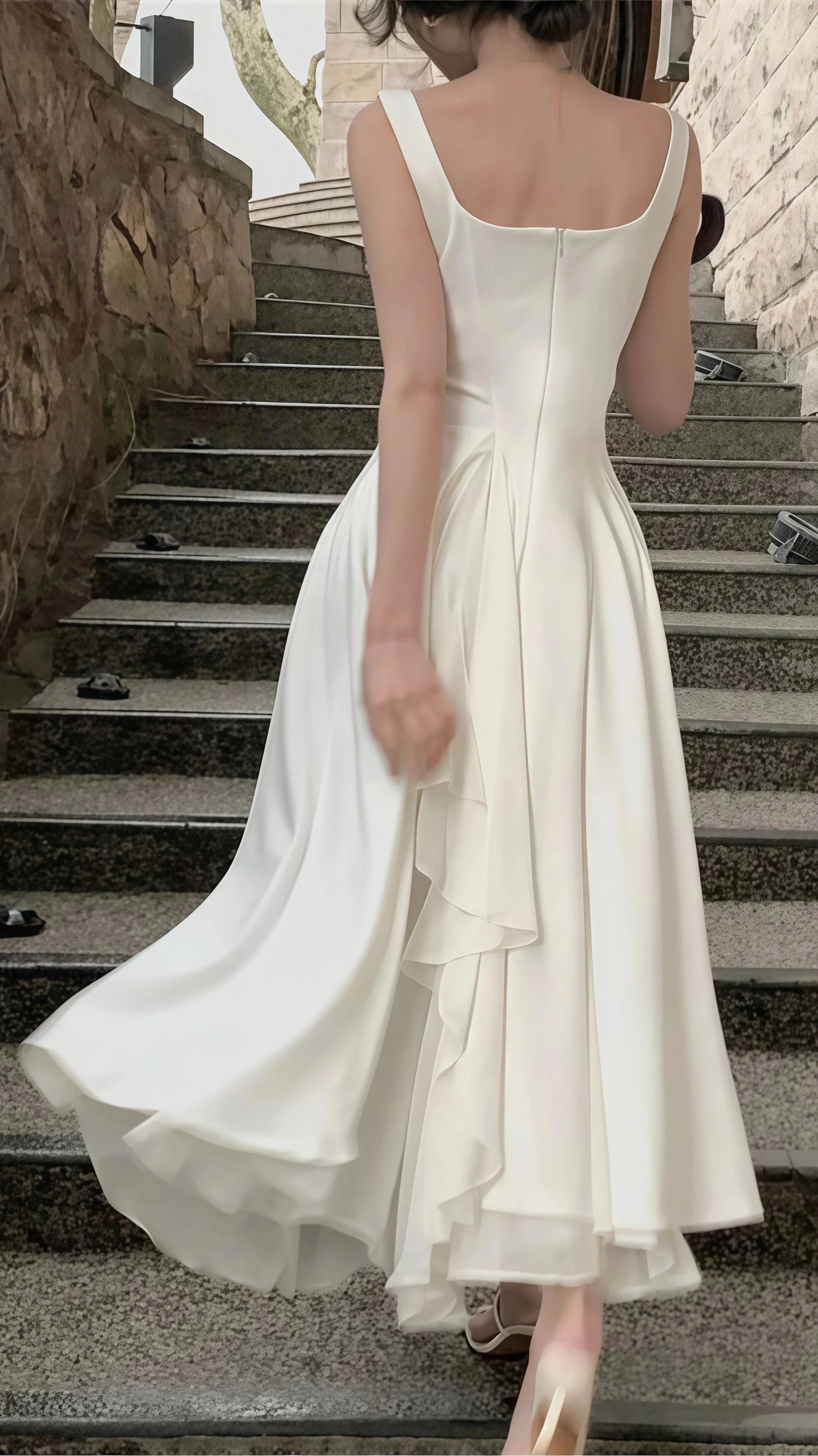 Vintage & Classic Ivory Chiffon Classy Evening Classy Prom Dress