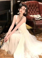 Vintage & Classic Ivory Chiffon Classy Evening Classy Prom Dress