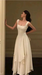 Vintage & Classic Ivory Chiffon Classy Evening Classy Prom Dress