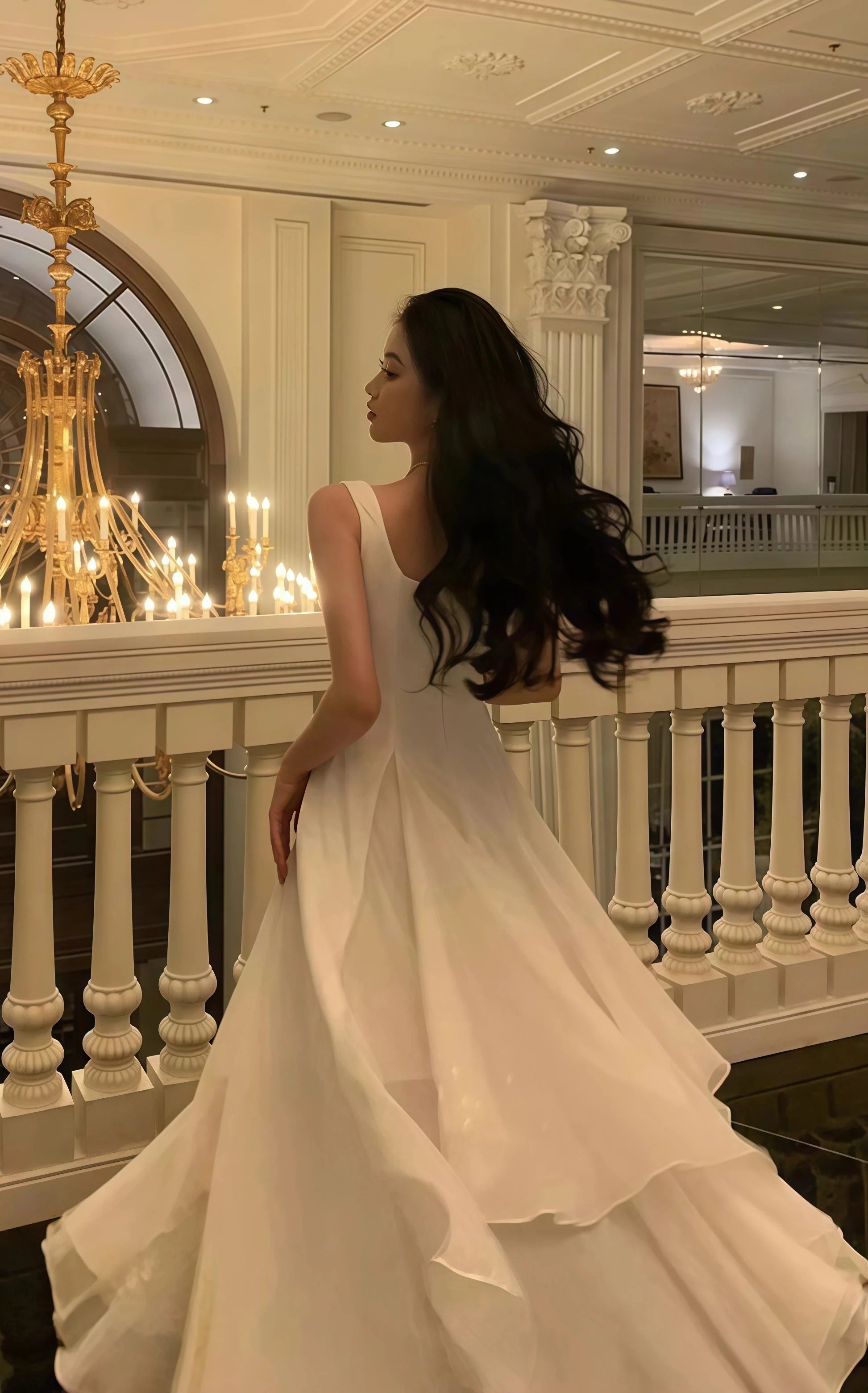 Vintage & Classic Ivory Chiffon Classy Evening Classy Prom Dress