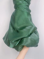Vintage Dark Green Halter Neck Floral Mini Homecoming Dress