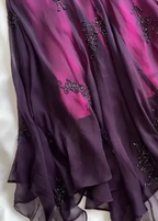 Vintage Dark Purple Halter-Neck Beaded Ruffled Charming Classy Prom Dress Classy Evening Dress Party Dress