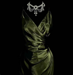 Vintage Emerald Green V-Neck Ruffled Satin Long Classy Prom Dress