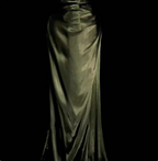 Vintage Emerald Green V-Neck Ruffled Satin Long Classy Prom Dress