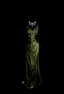 Vintage Emerald Green V-Neck Ruffled Satin Long Classy Prom Dress