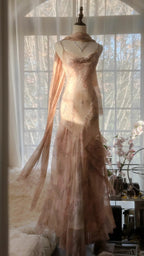 Vintage Classy Evening Dress, Sleeveless Long Party Gowns