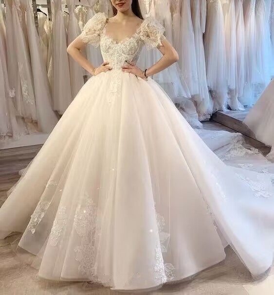 Vintage Fairy Corset Dress White Long Classy Gown Wedding Dress Main image